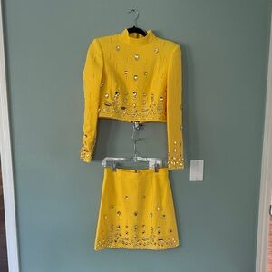 Elegant Yellow Long Sleeve Dress NWT